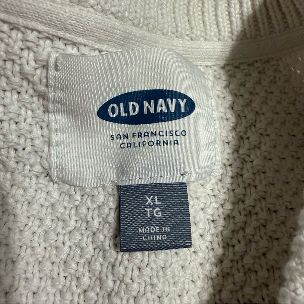 Old Navy Striped Crewneck Sweater - Cream and Black - Picture 3 of 4